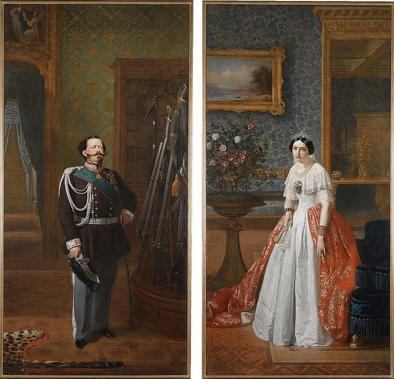 Ritratto di Vittorio Emanuele II e Maria Adelaide d'Austria